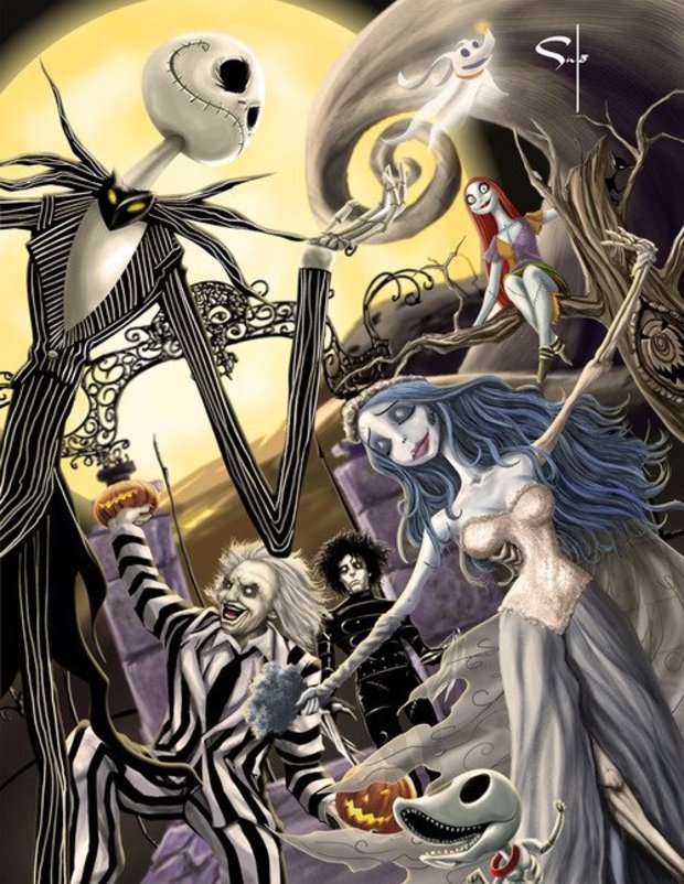 Bonito dibujo, ahora con motivo del próximo estreno en Bluray de Frankenweenie.  Tim Burton Movies