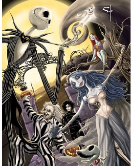 Bonito dibujo, ahora con motivo del próximo estreno en Bluray de Frankenweenie.  Tim Burton Movies