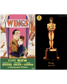 1927-28 Wings, ganadora del Oscar a Mejor Película y diseño de la estatuilla por el dibujante Olly Moss