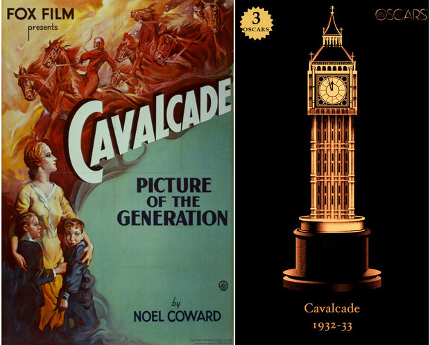 1932-33 Cavalcade, ganadora del Oscar a Mejor Película y diseño de la estatuilla por el dibujante Olly Moss