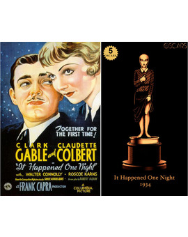 1934 It Happened One Night, ganadora del Oscar a Mejor Película y diseño de la estatuilla por el dibujante Olly Moss