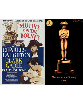 1935 Mutiny on the Bounty, ganadora del Oscar a Mejor Película y diseño de la estatuilla por el dibujante Olly Moss