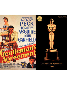 1947 Gentleman's Agreement, ganadora del Oscar a Mejor Película y diseño de la estatuilla por el dibujante Olly Moss