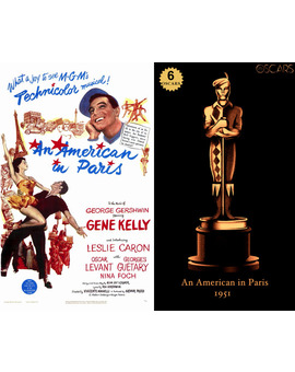 1951 An American in Paris, ganadora del Oscar a Mejor Película y diseño de la estatuilla por el dibujante Olly Moss