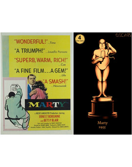 1955 Marty, ganadora del Oscar a Mejor Película y diseño de la estatuilla por el dibujante Olly Moss
