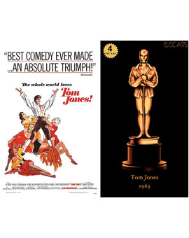 1963 Tom Jones, ganadora del Oscar a Mejor Película y diseño de la estatuilla por el dibujante Olly Moss