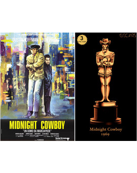 1969 Midnight Cowboy, ganadora del Oscar a Mejor Película y diseño de la estatuilla por el dibujante Olly Moss