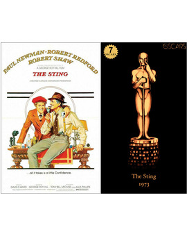 1973 The Sting, ganadora del Oscar a Mejor Película y diseño de la estatuilla por el dibujante Olly Moss