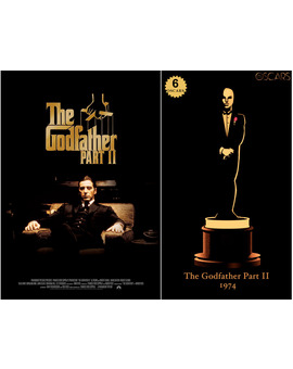 1974 The Godfather Part II, ganadora del Oscar a Mejor Película y diseño de la estatuilla por el dibujante Olly Moss
