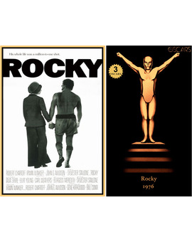 1976 Rocky, ganadora del Oscar a Mejor Película y diseño de la estatuilla por el dibujante Olly Moss