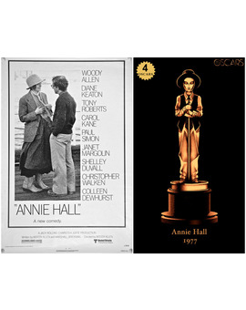 1977 Annie Hall, ganadora del Oscar a Mejor Película y diseño de la estatuilla por el dibujante Olly Moss