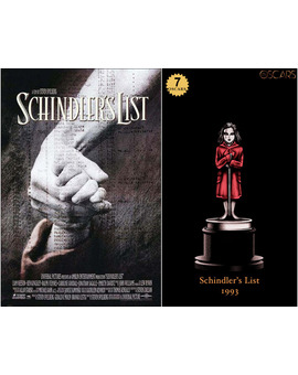 1993 Schindler's List, ganadora del Oscar a Mejor Película y diseño de la estatuilla por el dibujante Olly Moss