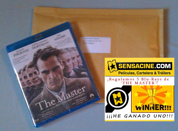 Recien recibido mi ragalo del Bluray "The master" del sorteo de SENSACINE