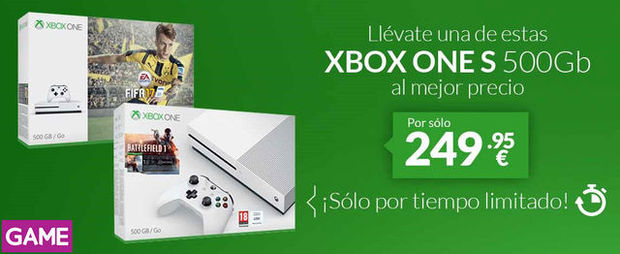 Game anuncia una rebaja temporal de packs de Xbox One S