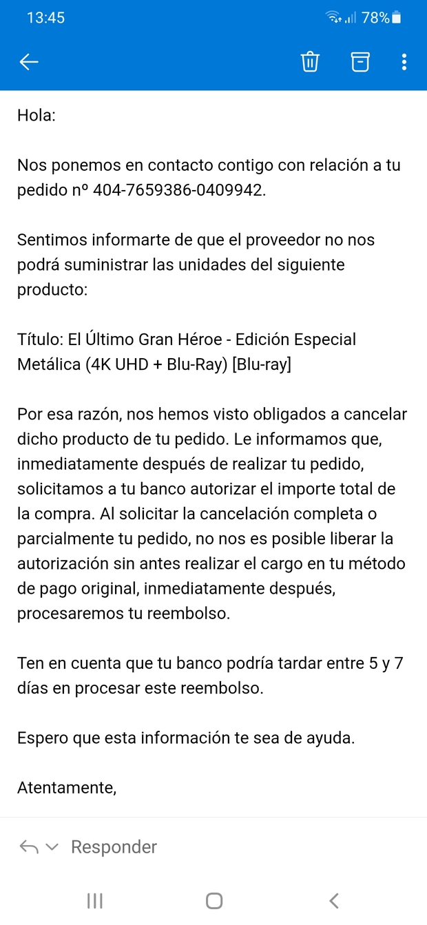 Amazon ME CANCELA el Steel del Último Gran Heroe!! Cago en too!!