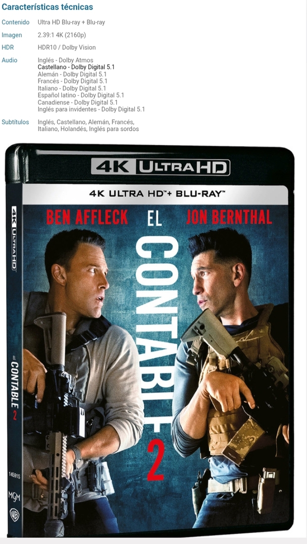 Warner Volviendo al DD de DVD.