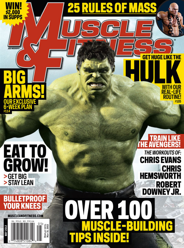 Hulk en la portada de la revista Muscle and Fitness