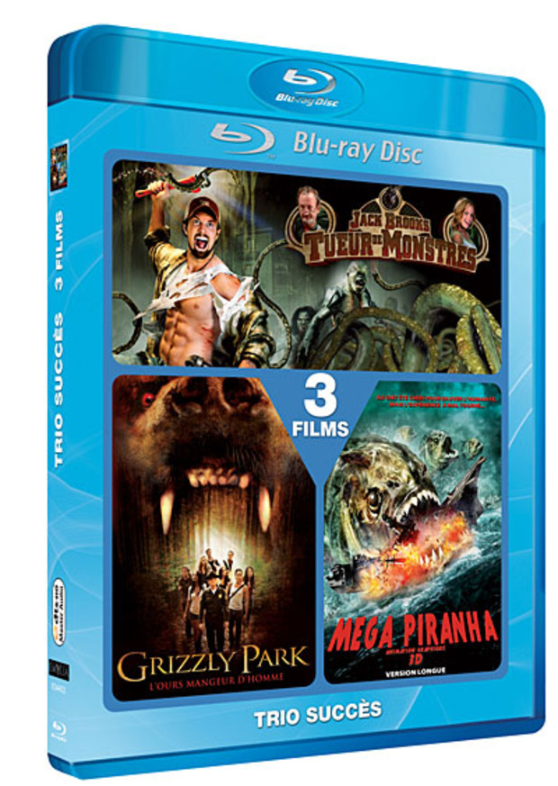 Jack Brooks - Grizzly Park - Mega Piranha - Coffret Blu-Ray (Francia)