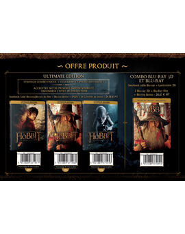 Multiples ediciones en Steelbook para francia de "El Hobbit un Viaje Inesperado"
