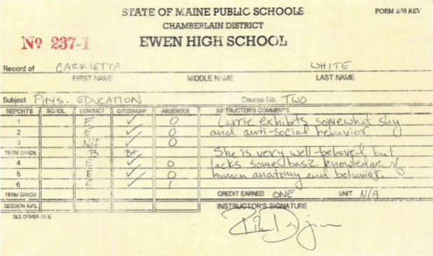 Las notas de "Carrie"