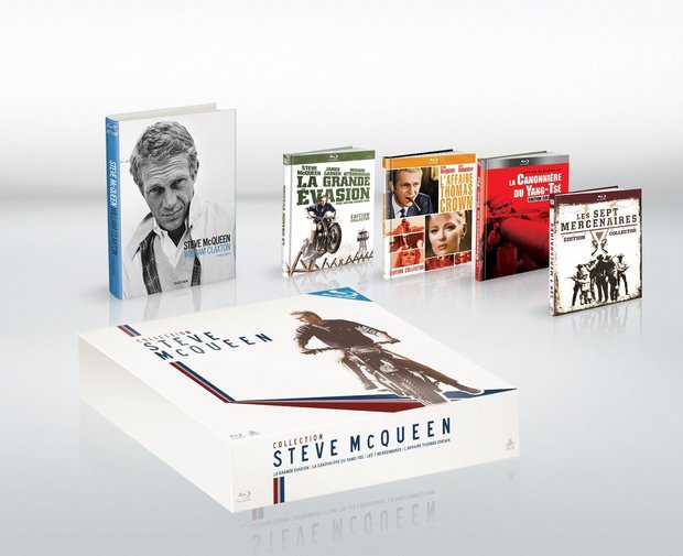 PEAZO EDICIÓN FRANCHUTE; La grande évasion - Les 7 Mercenaires - L'affaire Thomas Crown - La canonnière du Yang-Tsé - Coffret Blu-Ray - Edition Digibook Limitée Coffret Steve McQueen - Inclus les DVD et le Livre de 192 pages