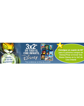 3x2 Disney con cupón 6 euros descuento. fnac.es