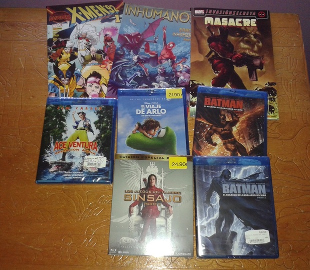 Mis compras de hoy, estirando el 2x1 de Carrefour hasta el último día y 2x1 de Warner Animación en MediaMarkt, mas algo de lectura comiquera