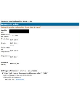 Cancelaciones Amazon (12/07/2012) - Star Trek Nueva Generacion 1ª Temp a 14,86€