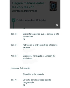 Amazon cambia la entrega y me culpa a mí...