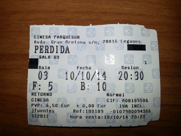 Perdida: Mi critica y mi entrada
