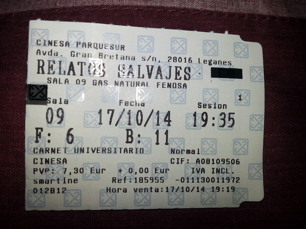 Mi critica y entrada de Relatos Salvajes