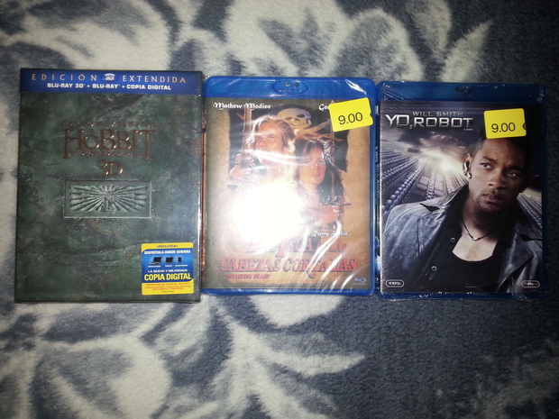 Mis compras: El Hobbit La Desolacion de Smaug Versión Extendida 3D + Yo Robot + La Isla de las cabezas cortadas