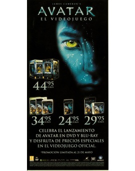 Avatar: Anuncio de cuando se puso a la venta en DVD y Blu Ray