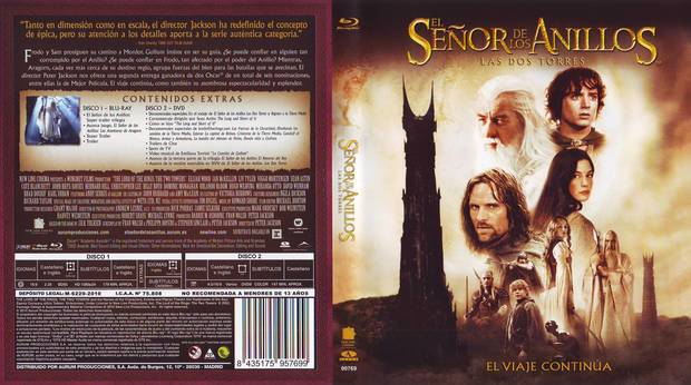 El Señor de los Anillos: Las Dos Torres: Caratula Blu Ray