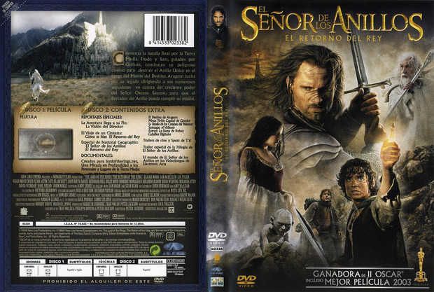 El Señor de los Anillos: El Retorno Del Rey: Caratula DVD