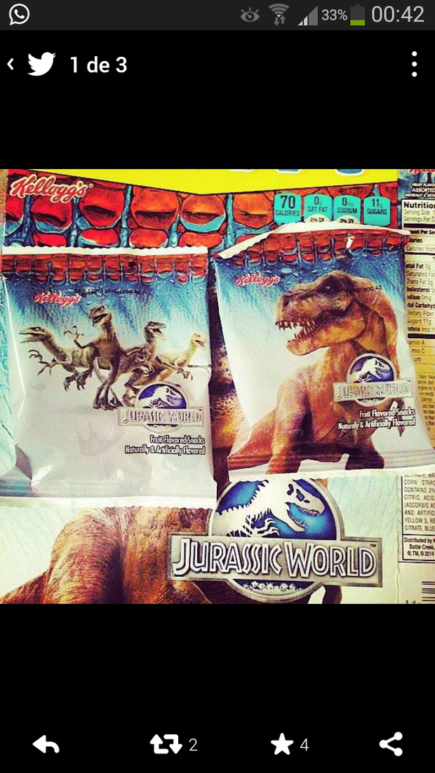 Jurassic world: diseño de las cajas de cereales de kellogs