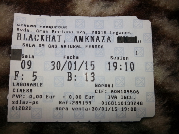 Blackhat: Amenaza en la Rex: Mi entrada y mi Critica