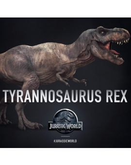 'Rexy' retoma retoma su color original en la página web, muy lejos del Rex verdoso de 'Jurassic Park III':