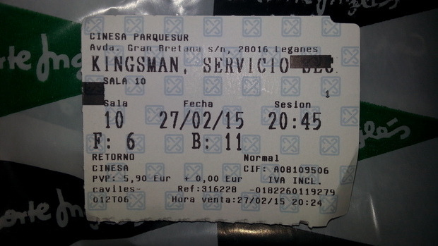 Kingsman Servicio Secreto: Mi Critica y mi Entrada