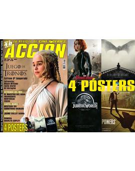 Portada y posters Accion Cine mes Abril 2015: Con poster de Jurassic World