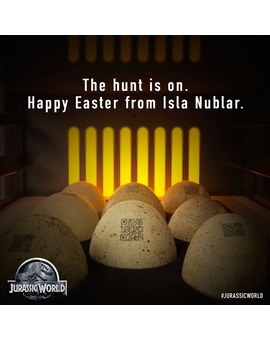 Nueva imagen promocional: Comienza la búsqueda. Feliz Pascua desde Isla Nublar. #JurassicWorld 
