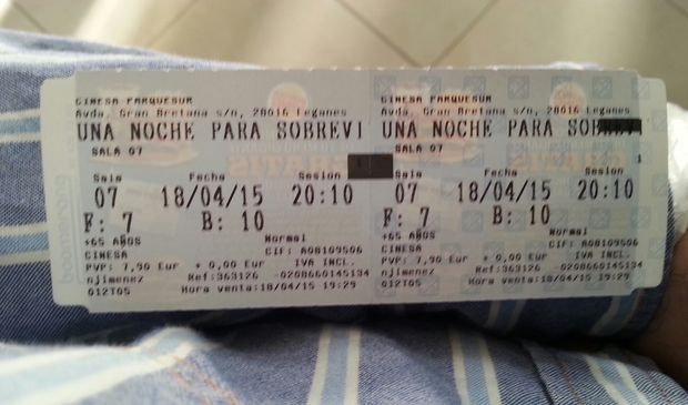 Una Noche Para Sobrevivir: Mi critica y mi entrada