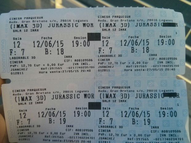 Ya tengo mi entrada para #JurassicWorld. El dia 12 toca soñar despierto