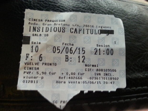 Insidious capitulo 3: Mi critica y mi entrada