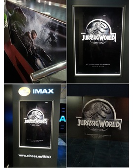 Cinesa Imax 3D de Parquesur ya completamente decorado con publicidad de Jurassic World por todos lados