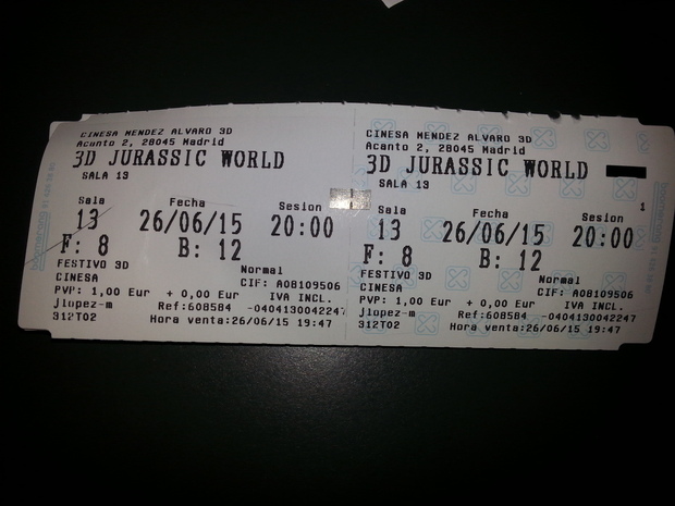 Jurassic World: El milagro se ha vuelto a repetir 22 años despues, ya mi sexto visionado en cines. Mi entrada