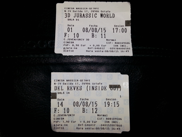 Sesión doble: Decimo visionado de Jurassic World y primero de Inside Out