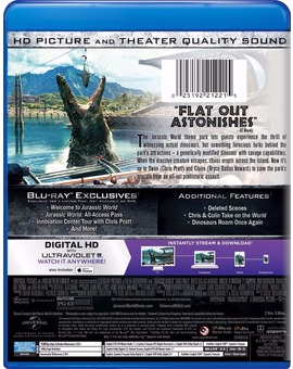 Jurassic World: Diseño de la contraportada USA,  supongo que en España sera similar