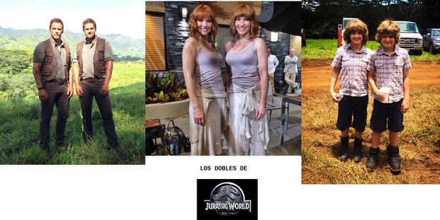 Algunos de los dobles de Jurassic World