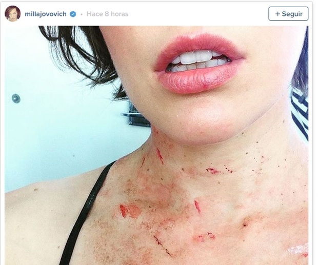 'Resident Evil: The Final Chapter': Milla Jovovich, sangrienta y con arañazos en las pruebas de maquillaje